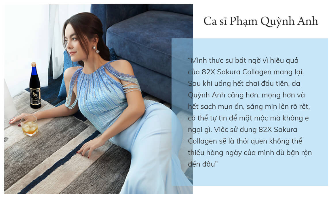 Review nước uống Collagen 82x có tốt không diễn viên Phạm Quỳnh Anh thaoduockhoe.com