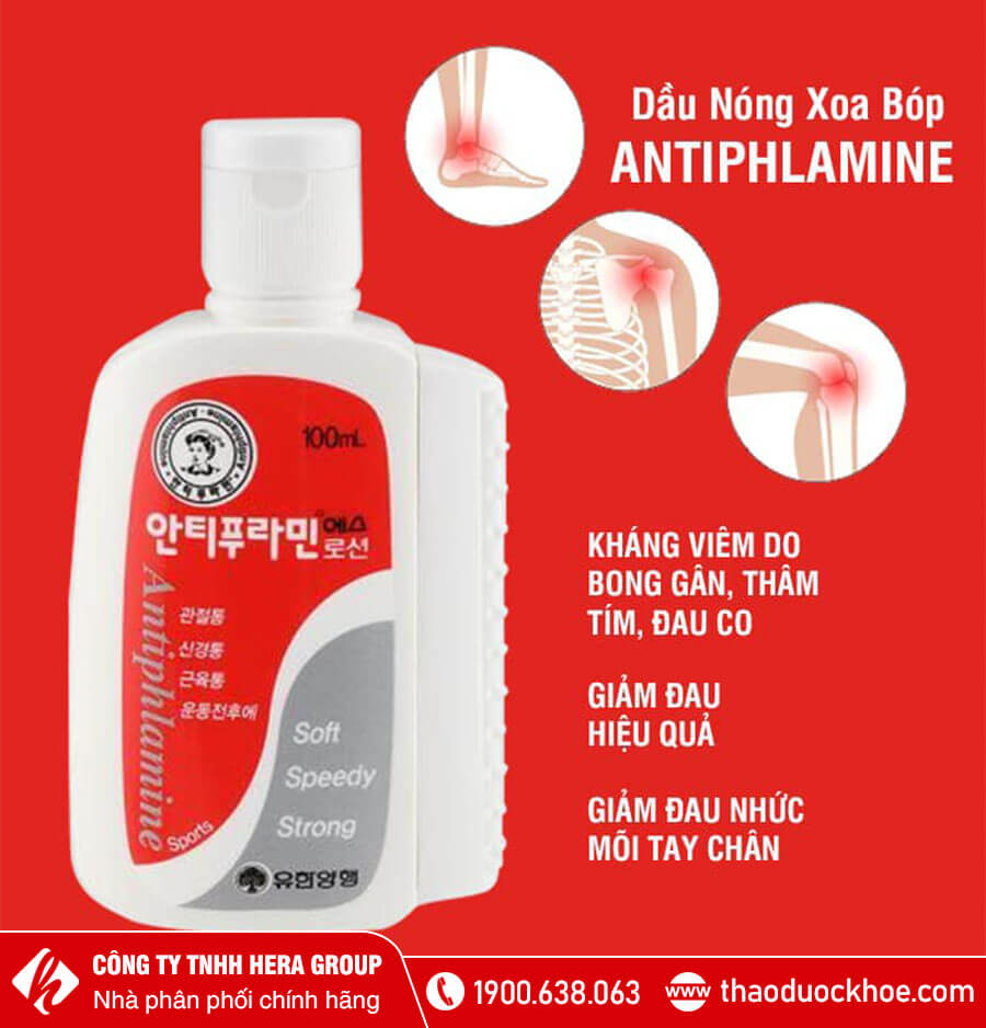 Dầu nóng xoa bóp Hàn Quốc Antiphlamine thaoduockhoe.com