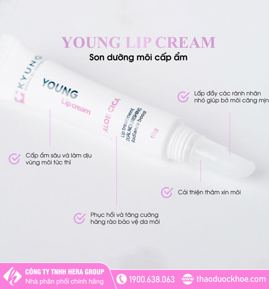 Công dụng son dưỡng môi cấp ẩm Kyung Lab Young Lip Cream thaoduockhoe.com